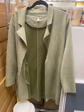 Versona Light Olive Green Open-Front Blazer
